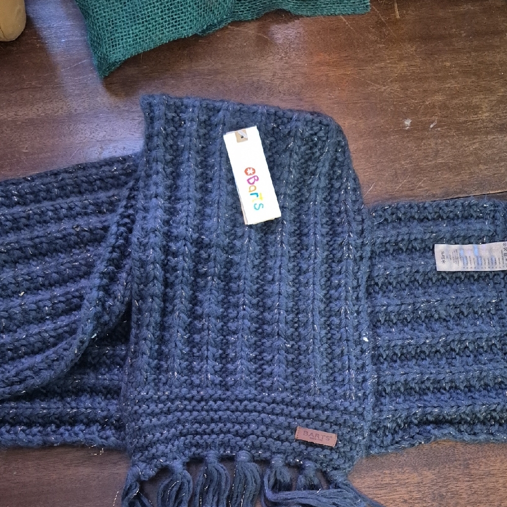 Barts Charcoal Gray Knit Scarf